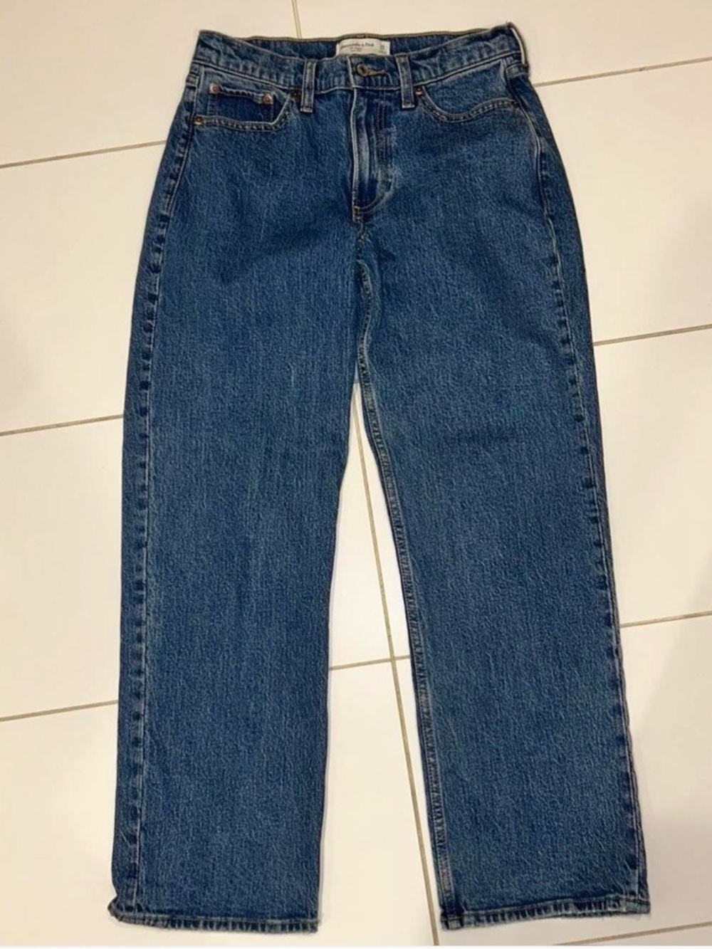 Abercrombie & Fitch Dark Blue Low Rise Baggy Jeans